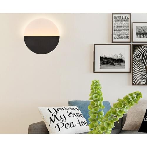 Acrylic 4W LED Wall Sconce Light Fixture Circle Lamp Surface Mounted Living Room Aisle White/Black shell