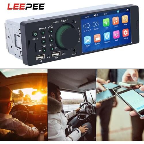 LEEPEE 1 Din 4.1" Touch Screen MP5 Player Bluetooth Audio Video High Definition Head Unit 7805C Car Radio Stereo Player