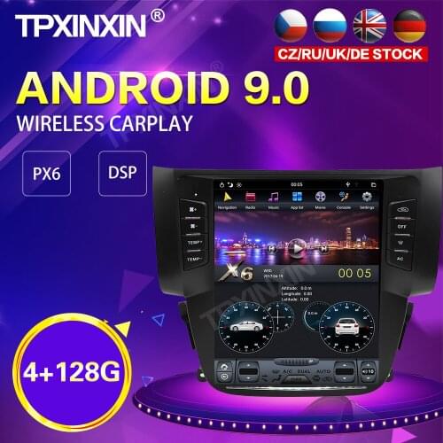 PX6 Android 9.0 4GB+128GB Tesla Style Car Radio For Nissan Sylphy 2012-2017 GPS Navi Auto Stereo Recoder Head Unit DSP Carplay