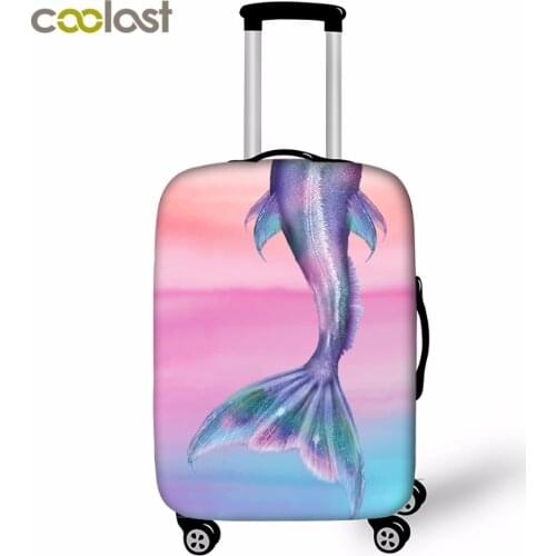 Fantasy Mermaid Travel Luggage Protective Covers For Girls bagages roulettes Lovely Piggy Bunny Suitcase Cover Travel Accessorie