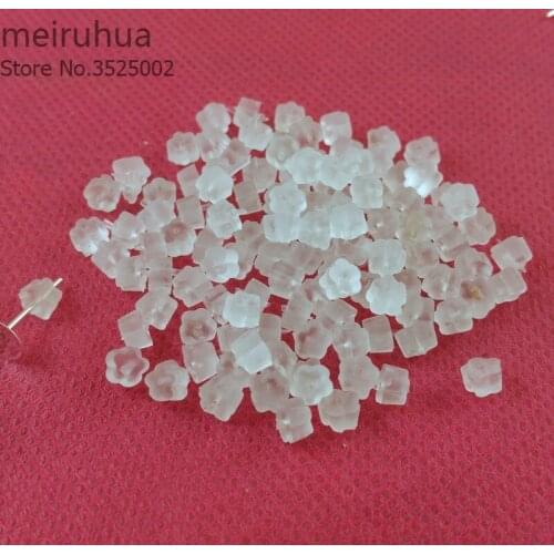 500pc/lot 5mm Plum Cylindrical gear Earring Backs Stoppers Jewelry Accessories Clear Plastic Bullet Ear Plugging Blocked