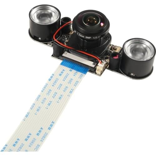 For Raspberry Pi 3 4 Camera Module With Automatic IR-Cut Night Vision 5MP 175 Degree Focal Adjustabl Camera With Two LED