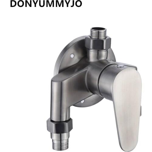DONYUMMYJO 1pc SUS304 Stainless Steel Precision Cast Shower Faucet Bathroom Water Heater Hot and Cold Mixing Valve Ta'p