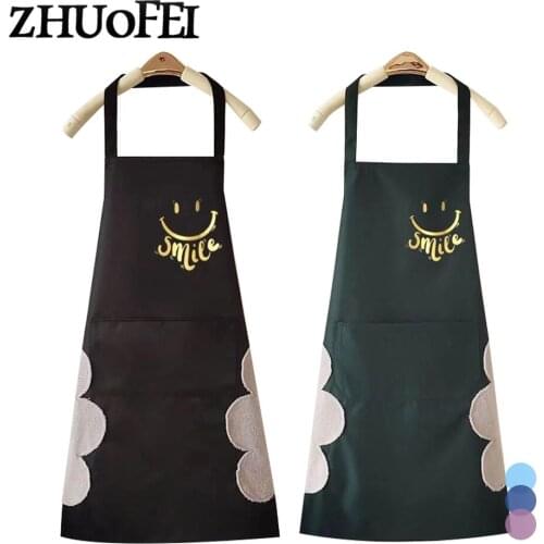 1pcs Solid Color PVC Waterproof Sleeveless Apron Printed Kitchen Aprons Women Home Cooking Baking Waist Bib 65*72cm A0010