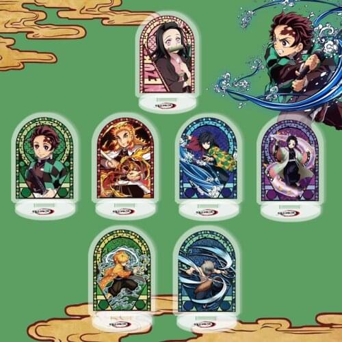 1 Pcs New Anime Demon Slayer Kimetsu No Yaiba Figure Model Kamado Tanjirou Nezuko Zenitsu Inosuke Acrylic Stand Desk Plate Toys