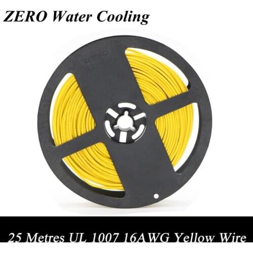 25 Metres/Roll Yellow Color UL1007 16AWG Flexible Stranded Electronic Wire Copper Wire Free Shipping