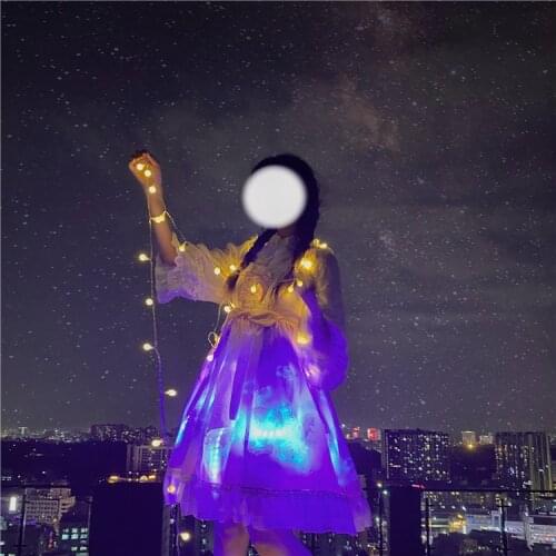 Lolita Luminous Jellyfish Dress Glowing Sling JSK Dress tea party victorian dress fairy kei sweet lolita dress jsk