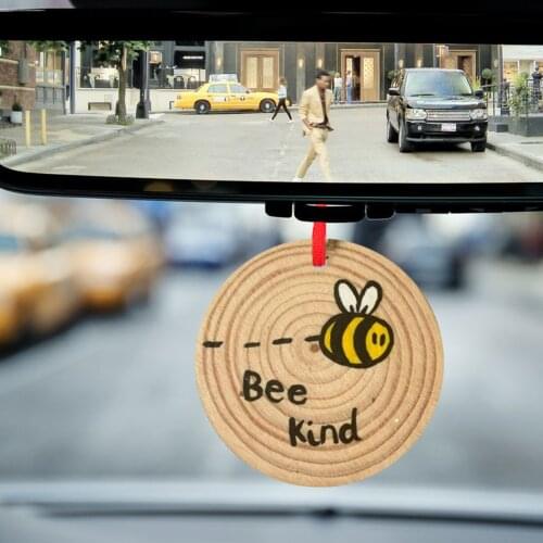 Cute Bee DIY Natural Wooden Chip Bee Festival Tree Hanging Ornaments Pendant Kids Gifts Ornament Hanging Pendant Wall Door Decor