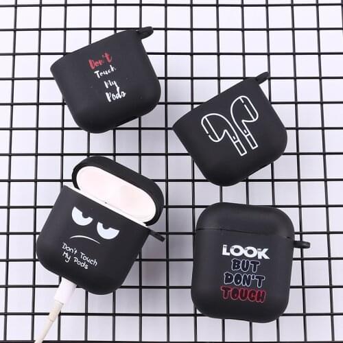 Fashion Funny All Black Case For Apple iPhone Charging Box AirPods Pro Soft Candy Color Carabiner Cover Accessories