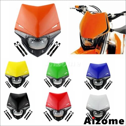 Motorcycle H4 35W Bulb Headlight w/LED Turn Sigals Dirt Bikes Dual Sport Street Bikes Headlight for Yamaha Suzuki Honda Kawasaki