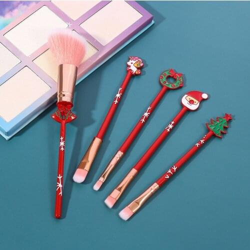 Makeup Brush Set Christmas Theme Comb Festival Beauty Cosmetic Tool For Face Pro Powder Eyeshadow Eyebrow Lip Brush Gifts
