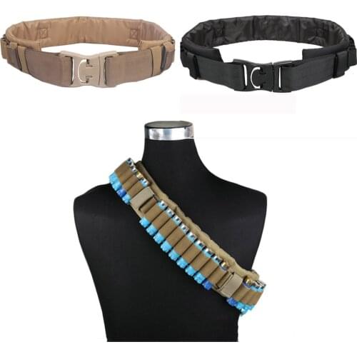 Outdoor Military Shotgun Cartridge Belt Airsoft Hunting Tactical Shell Bandolier Belt 12 Gauge Ammo Holder