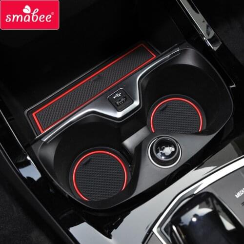 Smabee Non-Slip Gate Slot Cup Mat for BMW 2 Series Coupe Only 2020 2021 Interior Anti-Slip Mats Rubber Door Pad Car Accessories