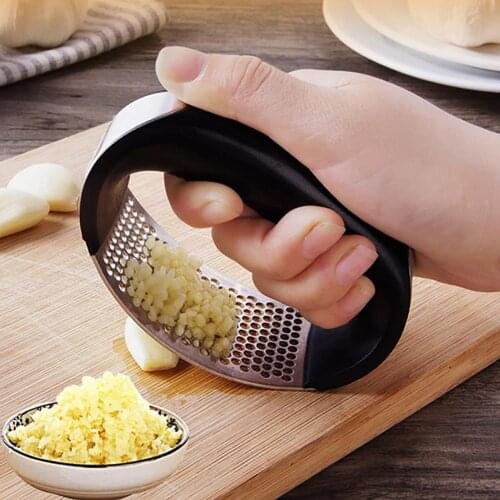 Garlic Press Food Grade Simple Operation Stainless Steel Time-saving Dense Hole Great Chopper Rocker Kitchen Cooking Accessories