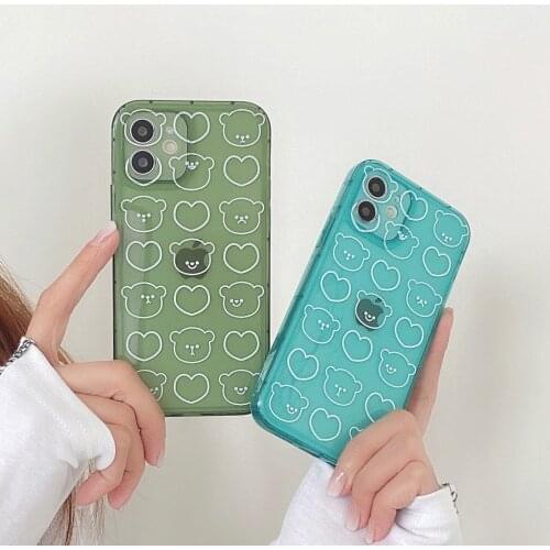 Simple Bear Apple 12mini Xsmax Soft Case for The 7/8 Hole Love All IPhone11 Iphone 11 Cases for Women
