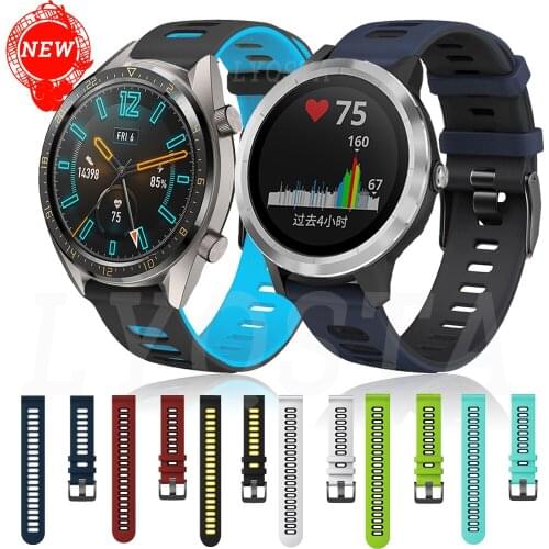 Sport Silicone Wrist Strap For Garmin Vivoactive 4 3 3t/Venu SQ Smart Watchband Huawei Watch GT Amazfit Bip Bracelet Accessory