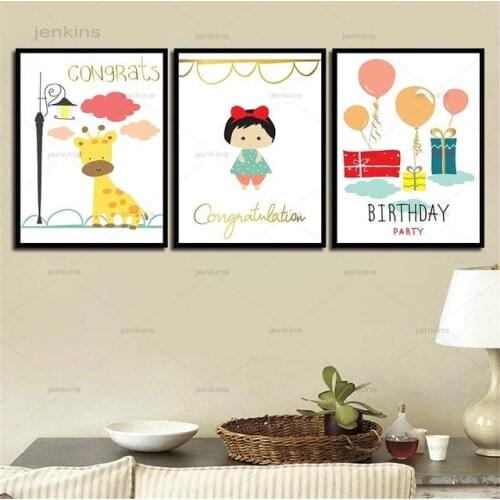 Fairy Tale Children Wall Art for Living Room Nordic Minimalist Style Home Decor Posters On Cartoon Canvas Painting Without Frame