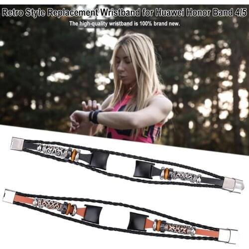 Retro Style Replacement Wristband For Huawei Honor Band 4/5 Intelligent Wearable Accessories Printed Silicone Watch Strap