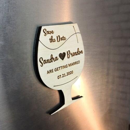 Vine Glass Save The Date Magnet, Free Drinks Save The Date, Wedding Invitation, Unique Wedding Save The Date