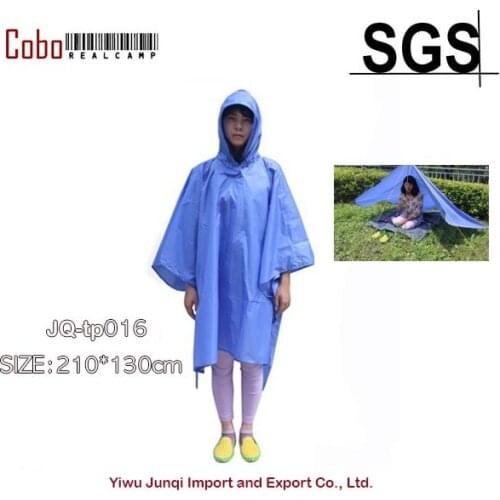Backpacker 210T Fabric Camping Shelter Tarp and Waterproof Raincoat Sun Shades Shelters Canopy Waterproof