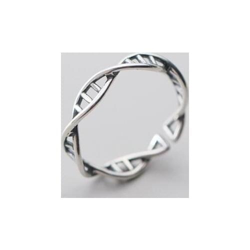 2MM-4MM tHIN Size6.5-6.75 REAL.925 Sterling Silver fINE molecule Ring adjust GTLJ1681