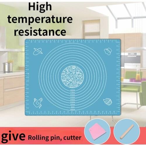 Food Grade Thickened Silicone Kneading Pad Rolling Pin Baking Tool Non-Slip Mat Non-Stick Chopping Board for Home Use