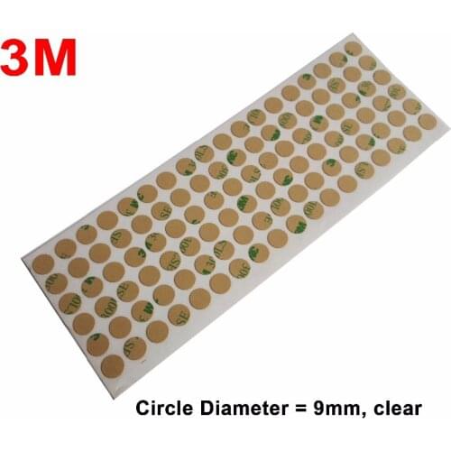 3M 300LSE Transparent Clear Double Sided Adhesive Tape Cell Phone Button Dia 9MM Circle 108 stickers/sheet