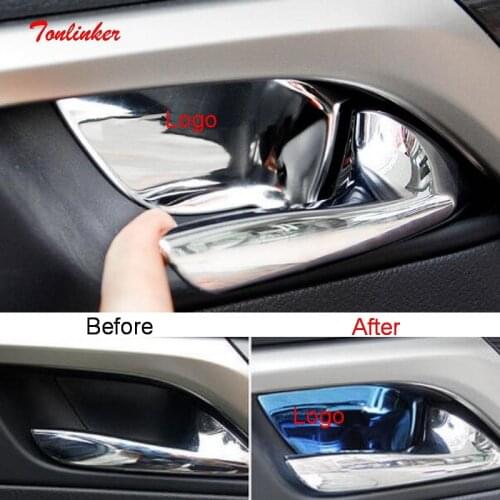 Tonlinker Interior Car Door Handle Bowl Cover Stickers for Lexus RX200 300 450 2015-21 Car Styling 4PCS Stainless steel Stickers
