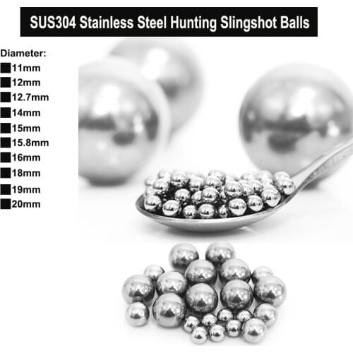 5Pcs SUS304 Stainless Steel Ball Hunting Slingshot Balls 11mm 12mm 12.7mm 14mm 15mm 15.8mm 16mm 18mm 19mm 20mm Bearing Balls