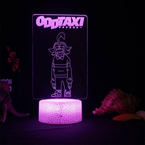 Manga Odd Taxi Anime Acrylic Led Night Light OT Koshiro Daimon Figure for Kids Child Bedroom Decor Cool Lamp Gift