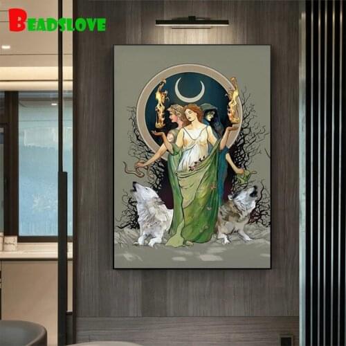 Diamond Embroidery The mysterious moon goddess Picture Of Diamond Painting Full Square round drill Mosaic Cross Stitch B84