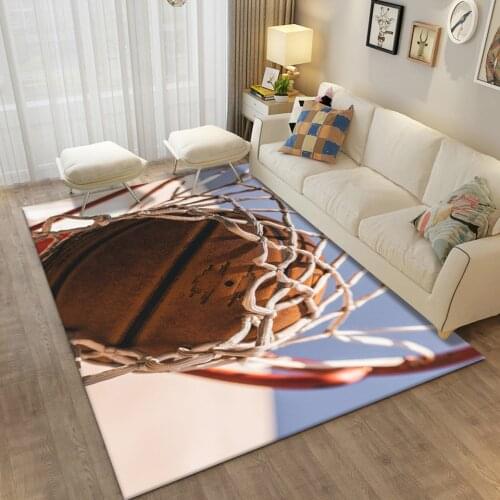 Basketball Carpet Modern Living Room Children 3D Sport Print Area Rug Large For Kids Bedroom Toilet Mat Nordic Style Home Decor