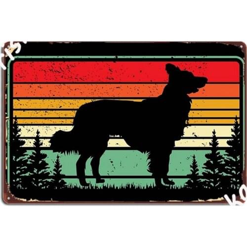 Border Collie Vintage Shirt Retro Metal Signs Club Party Club Bar Custom Poster Tin sign Posters