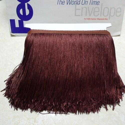 10 Meters 15cm 6" Long Brown Color Latin Dress Tassel Fringe