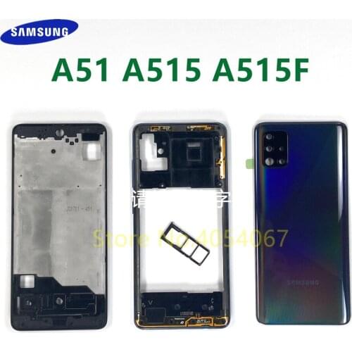 For SAMSUNG Galaxy A51 A515 A515F Full Housing Front Middle Frame Battery Cover Door Back Glass Rear Case Complete Case Parts