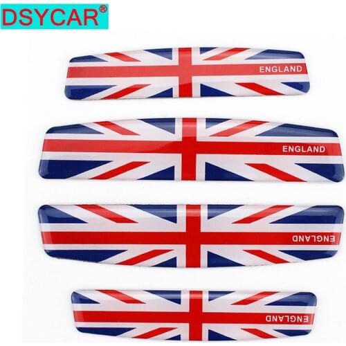 DSYCAR 4Pcs/Set England Flag Door Side Edge Protection Anti-Scratch Protector Glue Sticker For Auto Car