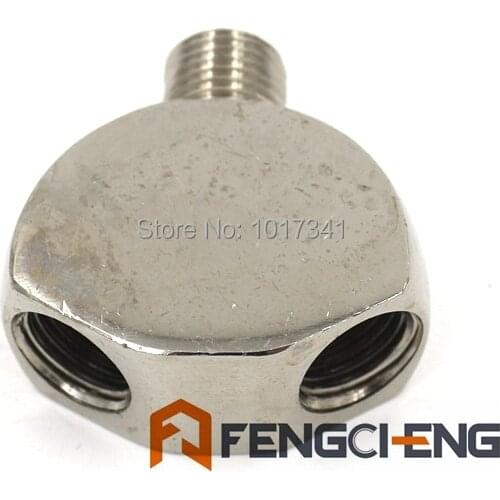 Wye Splitter Fitting - 1/4"NPT, chrome plated brass, Brewer Hardware