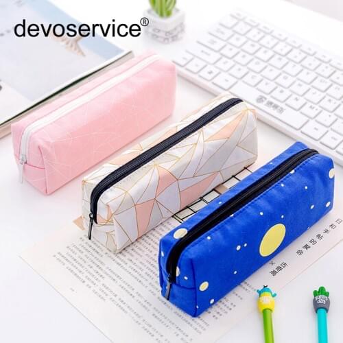 Lovely Star Zipper Canvas Pencil Case Kawaii Pencilcase School Pen Case Pencil Bag Pencils Pouch School Pen Box Stationery