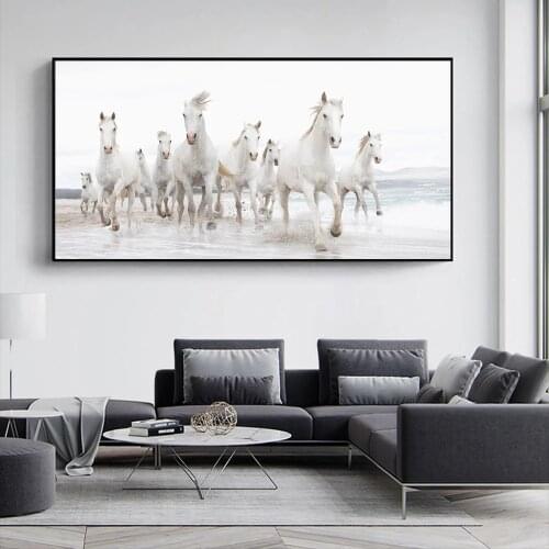Running Horses Animals Canvas Paintings on the Wall Art Posters And Prints Sunset Landscape Canvas Art Pictures Wall Decor