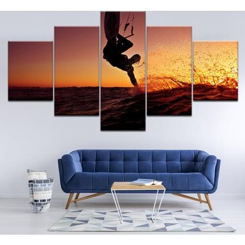 Canvas Painting Surfing Extreme Sports 5 Pieces Wall Art Painting Modular Wallpapers Poster Print for living room Home Decor