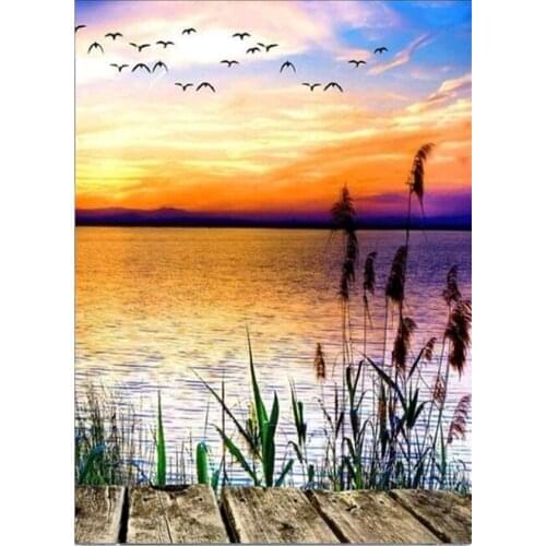 Landscape diamond mosaic, cross stitch painting, 5D diamond painting, all rhinestone painting, home decoration