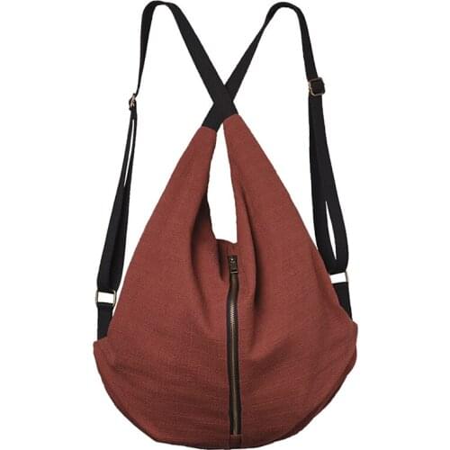 Womens Hobos Linen Bag Variety Back Method Shoulder Bag Simple Backpack Flexible Bag Crossbody Bag