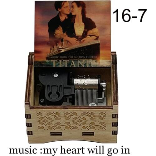 Mechanical Wooden my heart will go on Music Box Birthday Gift For girlfriend wife Christmas Birthday Valentine romantic present
