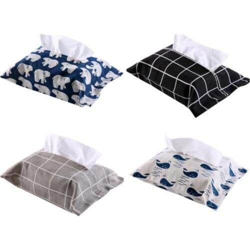 Cartoon Cloth Table Decoration Home Car Storage Tissue Case Box Container Towel Napkin Papers Holder Case Pouch
