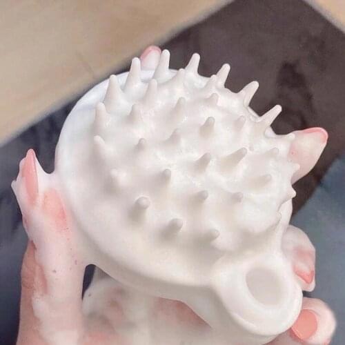 Soft Hair Shampoo Brush Head Massage Wash Shower Foaming Comb Bathroom Accessories Salon Hairdressing Silicone Scalp Scrub Clean