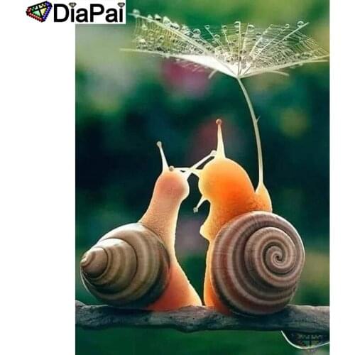DIAPAI 5D Diamond Embroidery Needlework Kit "Snail couple" Diy Diamond Painting Cross Stitch Home Decoration Gift A26036