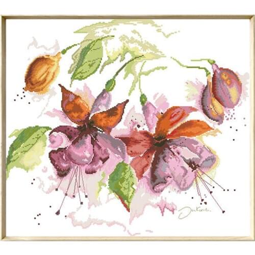 Gorgeous Lily Pattern Cross Stitch Kits Flower Printed Canvas Embroidery Sets 11CT 14CT DIY Handmade Needlework Home Decorations