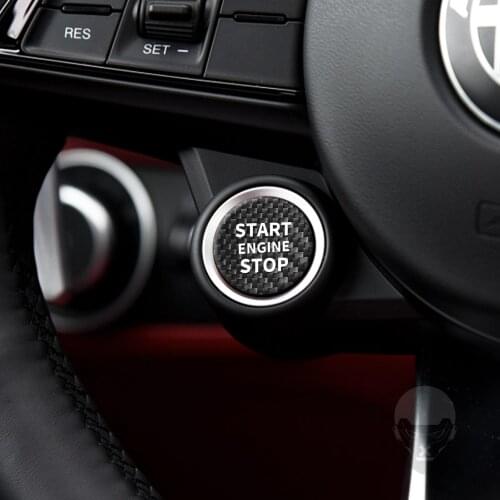 Car Carbon Fiber Engine Start Stop Button Cover Trim Sticker for Alfa Romeo
