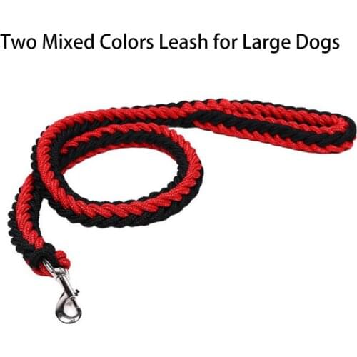 Large Dogs Nylon Dog Leash Double Colors Canvas Double Row Adjustable Dog Collar For Medium Large Dogs 130cm