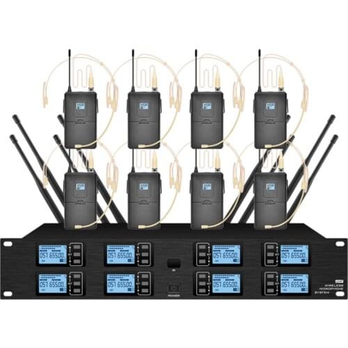 Professional wireless microphone system 8 head-mounted condenser microphones for stage performance microphone wireless